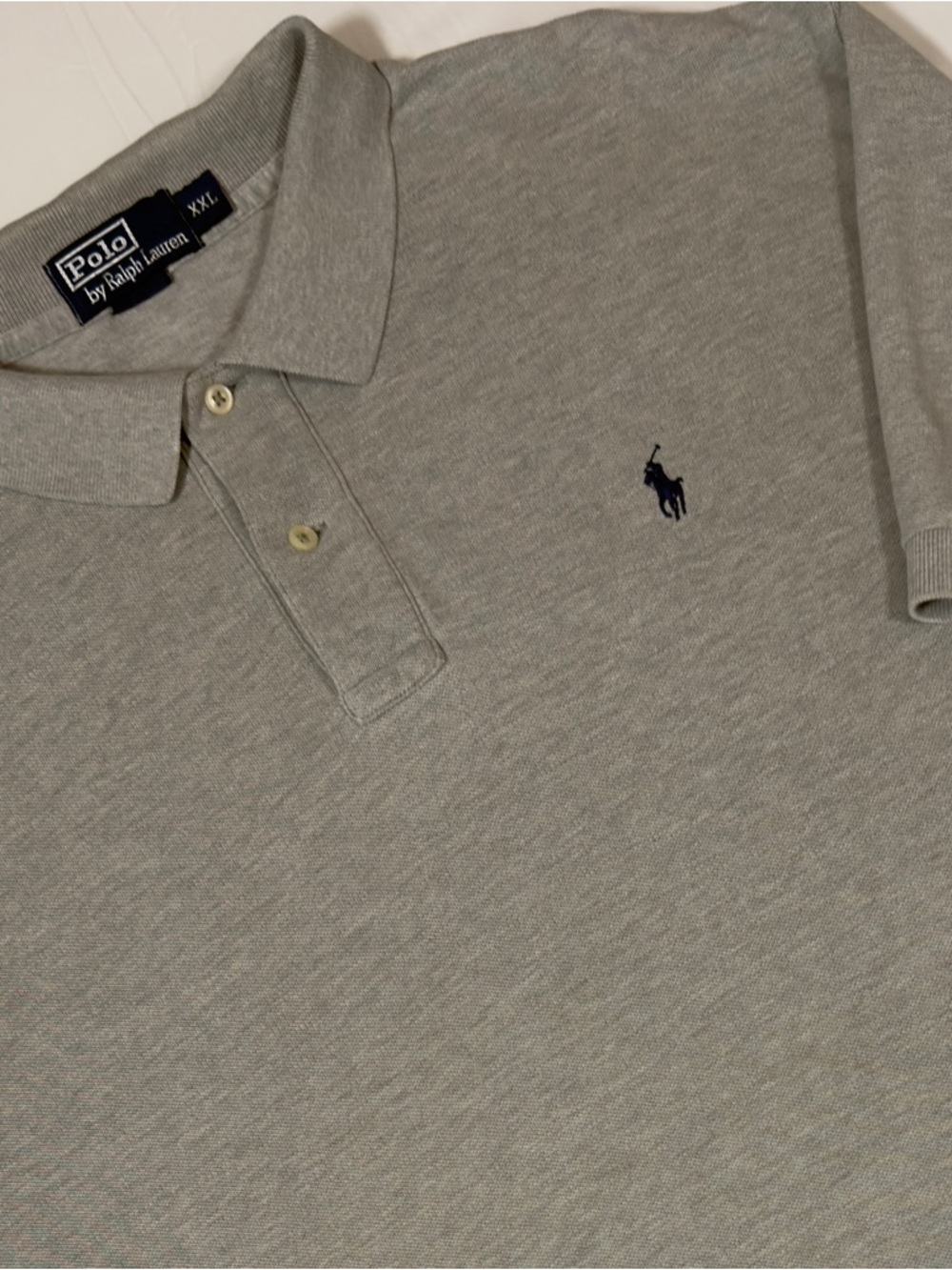 Polo Ralph Lauren Classic Polo - Heather Gray with Navy Logo Size XXL